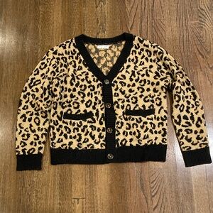 PacSun Kids Leopard Print Cardigan - Black and Tan